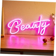 Beauty LED Neon Sign Letter Neon Lights for Bedroom USB Powered Wall Pink