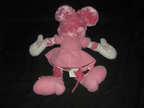 Plush Disney Pink Minnie Mouse w/ Pink Dress, Satin Bows plus Food/Trinket Tray - Picture 11 of 12