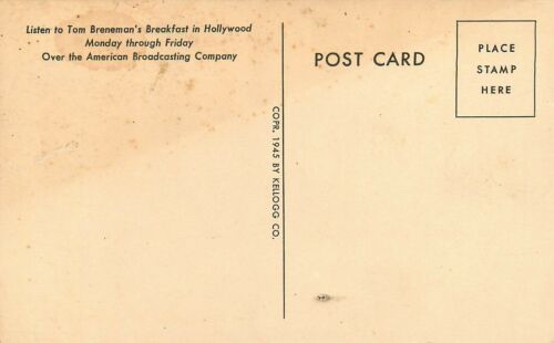 Postkarte Tom Breneman Frühstück Hollywood unbenutzt Sarah Van Dyke Sacramento - Bild 2 von 2