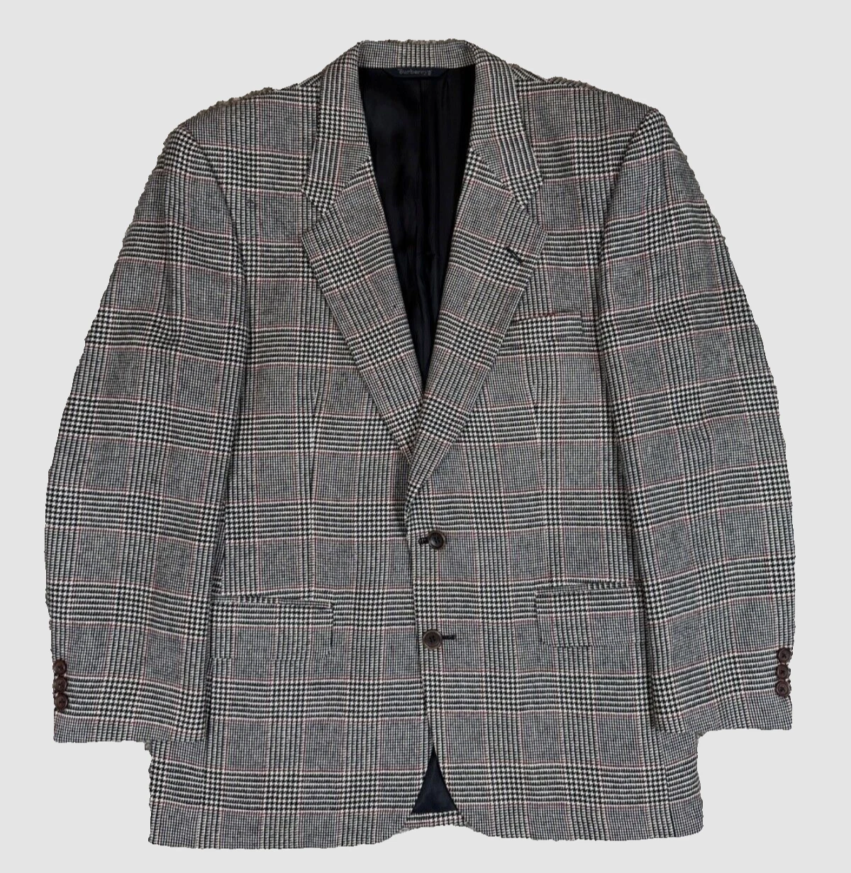 Giacca uomo Burberry vintage 100% cashmere plaid pied de poule 44R cappotto sportivo