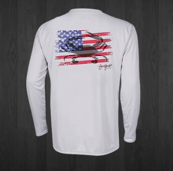Men's White Performance American Crab Fishing Shirts