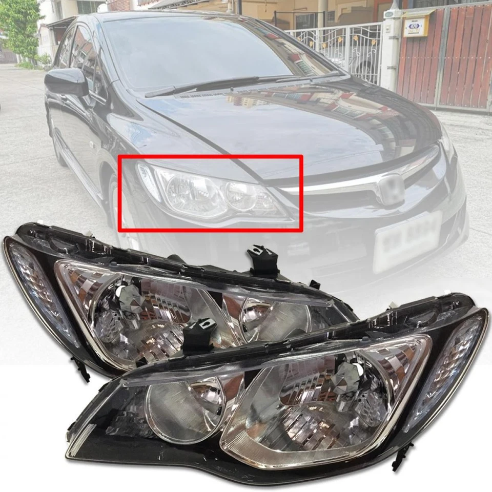 Par de luces delanteras diestro derecho Honda Civic Acura CSX FA3 FD1 FD2 FD3 2006-2008 Foto 4 de 4