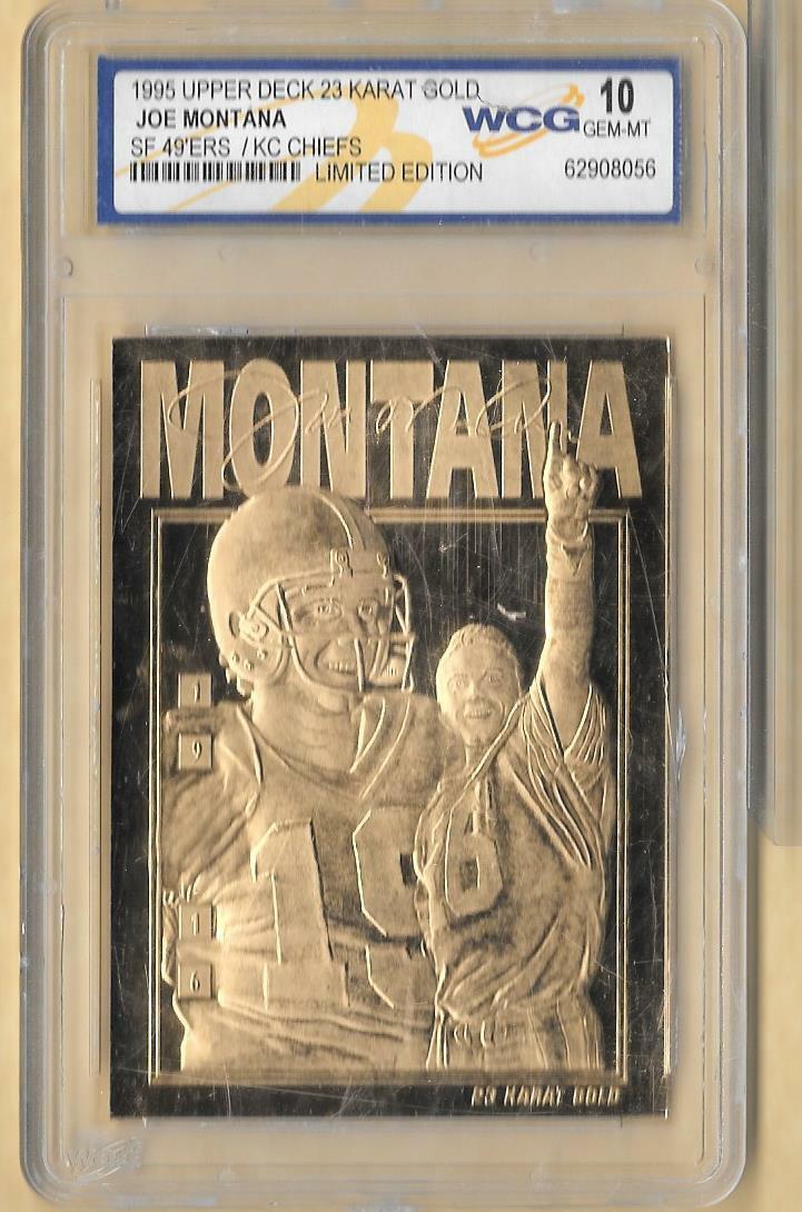 JOE MONTANA 1995 WCG GEM-MT 10 LIMITED EDITION 23KT GOLD CARD! 49