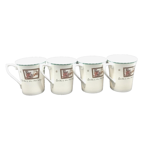 Mikasa Mug Ultima Plus CHRISTMAS WISH 4" Coffee Cappuccino Hot Cocoa SET of 4 - Picture 2 of 6