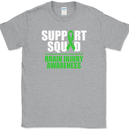 SUPPORT SQUAD Brain Injury Awareness T-Shirt Fund Raiser Group Team Tee - Picture 2 of 10