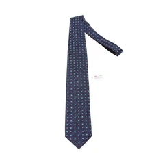 Italo Ferretti NWT Neck Tie in Navy/Aqua Geo Pattern 100% Silk Made in Italy