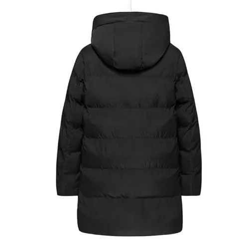 Herren langer gefütterter Mantel Kapuze dicke Luftpolsterjacke gesteppt wattiert - Bild 9 von 39