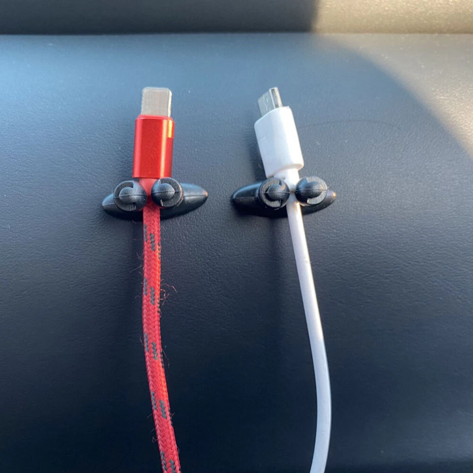 10* Car Phone Charger Wire Cord Cable Tidy Holder Drop Clip Organizer Line Fixer - Image 3 of 4