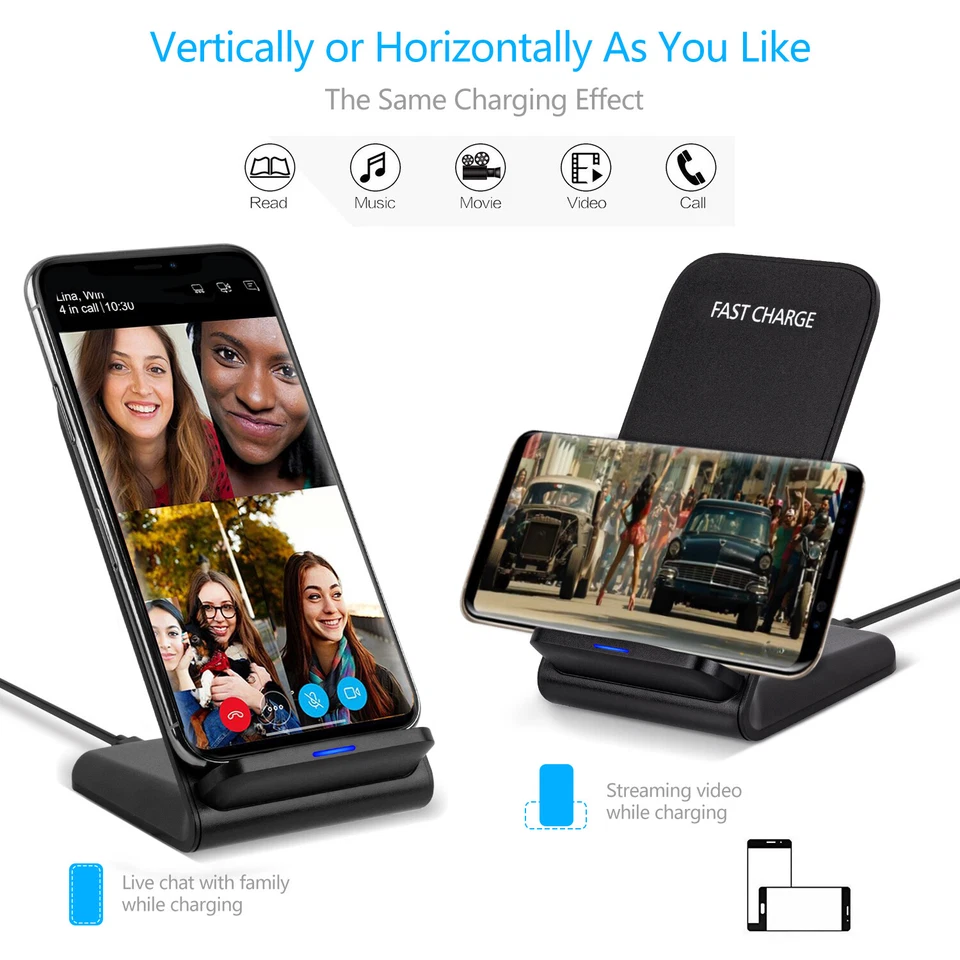 For Samsung Galaxy S24 S23 S24+ S24 Ultra Fast Wireless Charger Charging Stand - Image 4 of 4