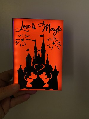 Castle Mouse led lighted wall or shelf art sign