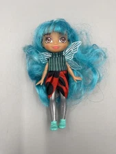 Hairmazing Doll Fairy 4” Aqua Teal Blue Long Hair  Silver Gray Legs W/ Wings