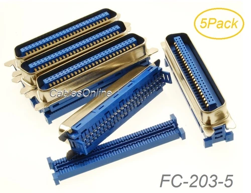 5-Pack Centronics 50-Pin IDC Type Male CN50 Crimp Connector for Ribbon Cable
