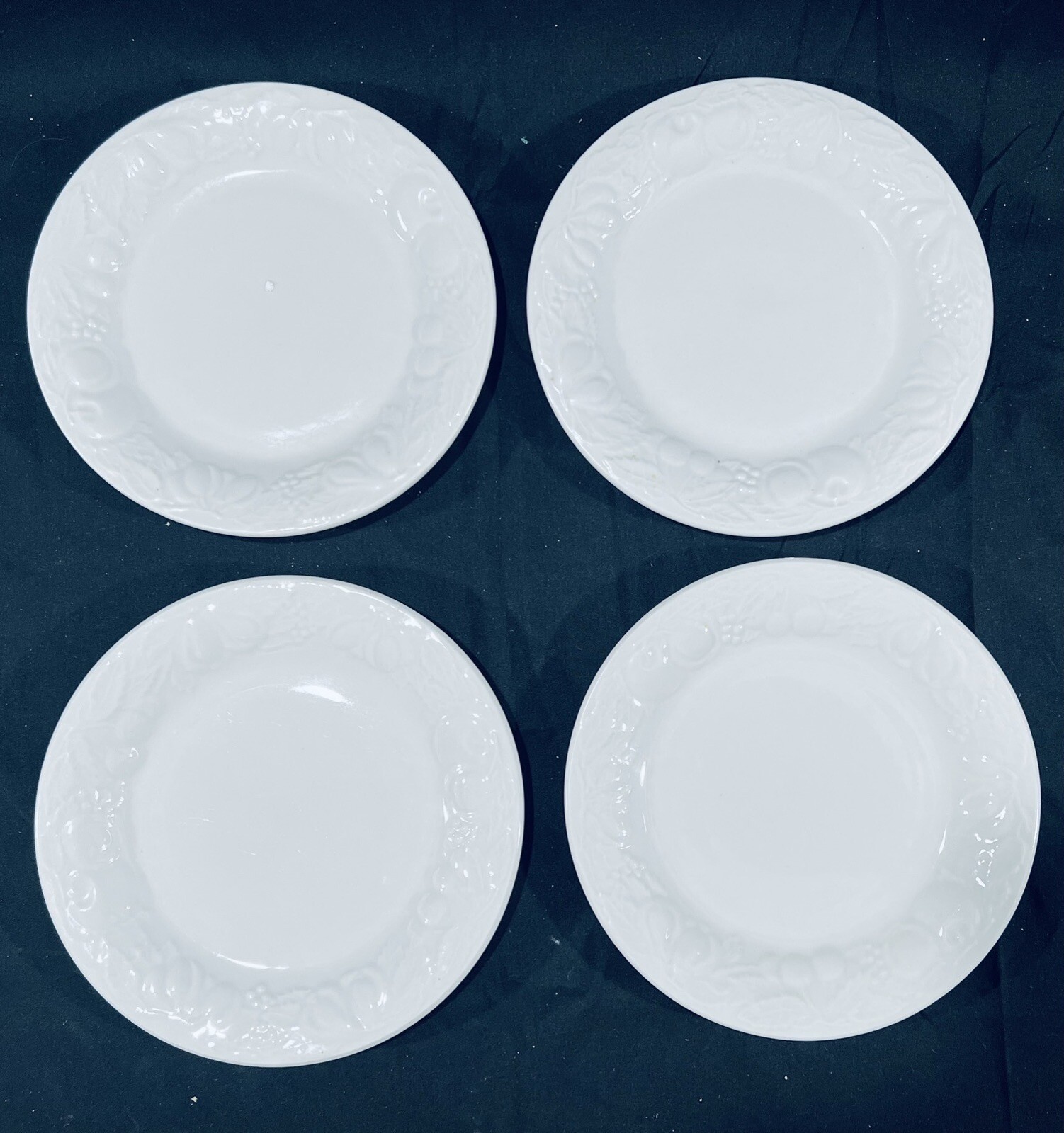 4 Fruit De Blanc 1996 Plate Tabletops Unlimited 7.5” inch VTG White