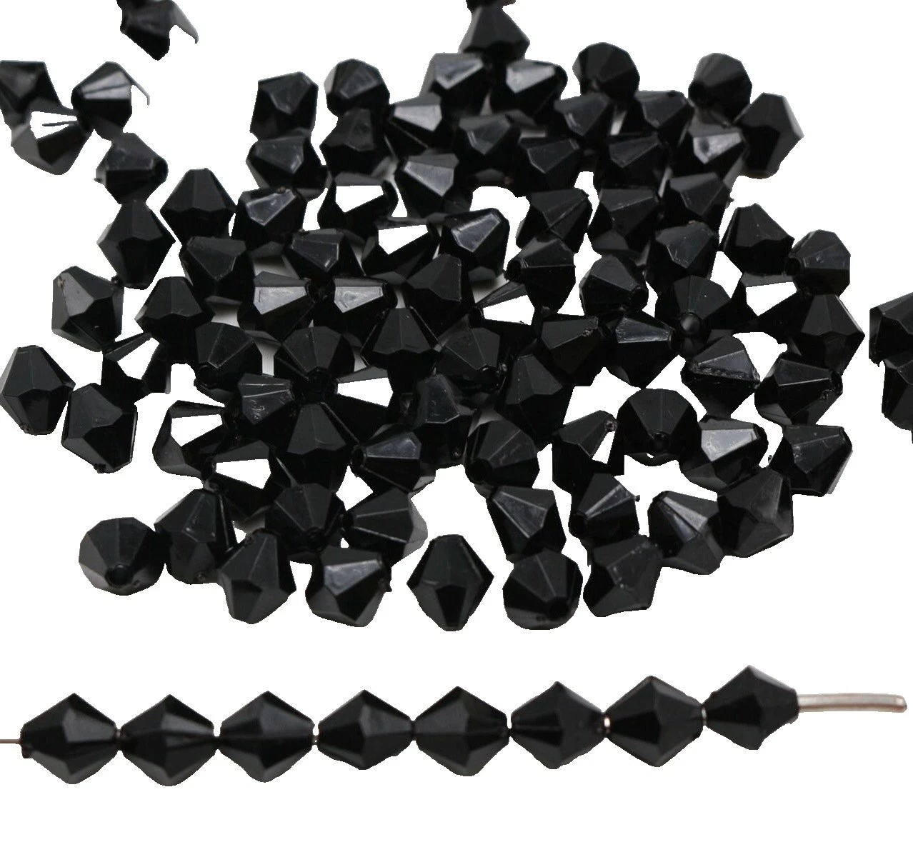 Acrílico Cuentas bicónicas Negro para Hacer Joyas