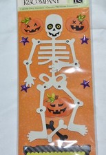 K Company Articulated Halloween Skeleton Pumpkin Scrapbooking Chipboard Accents