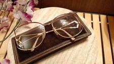 Vintage WOMEN'S OVERSIZED GOLD WIRE EYEGLASSES FRAME TURA HGP