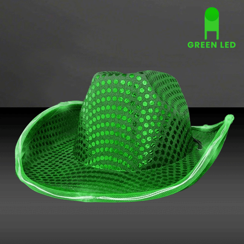 LED Light Up Flashing Cowboy Hat With Sequins By Party Glowz - Picture 26 of 32