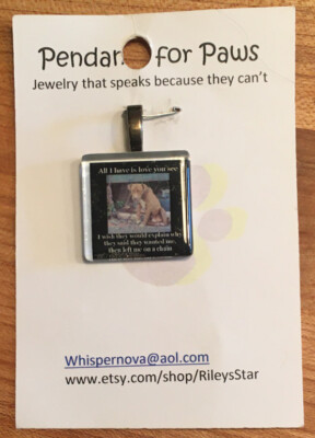 NWT Pendants For Paws Chained Dog Rescue Necklace Pendant Gift