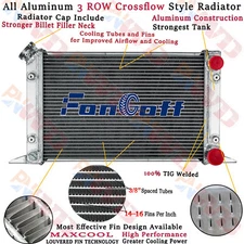 3 Row Aluminum Double Pass Radiator For VW Scirocco/Pro Stock Style Drag