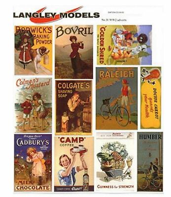 2. Weltkrieg Werbung große Papierkopie Emaille SMF31 Farbe OO Scale Modelle Abziehbilder