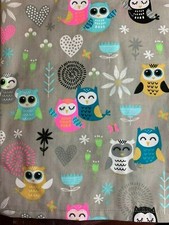 SCRUB TOP SIZES: XS, S, M, L, XL COLORFUL OWLS NWT NURSE MEDICAL UNIFORM CNA OWL