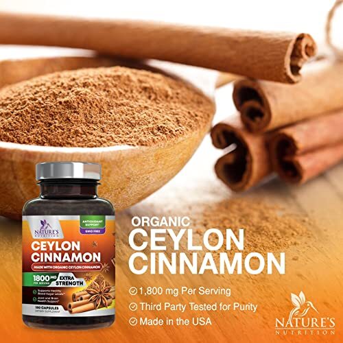 Organic Ceylon Cinnamon Capsule 1800mg Highest Potency Blood Sugar Support 180Ct eBay