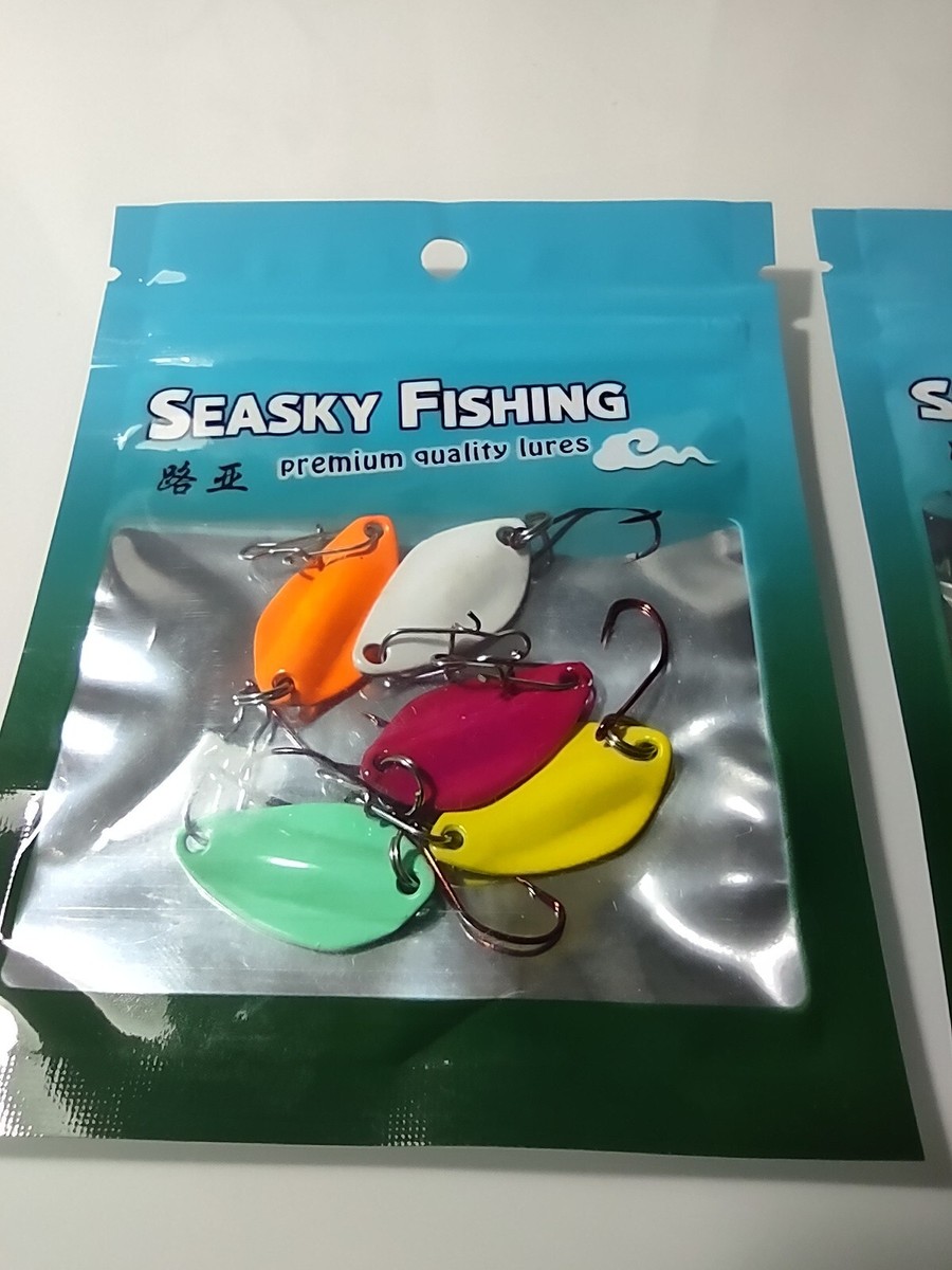 5 CUCCHIAINI DA PESCA ONDULANTI ESCA PREDATORI SPOON SPINNING