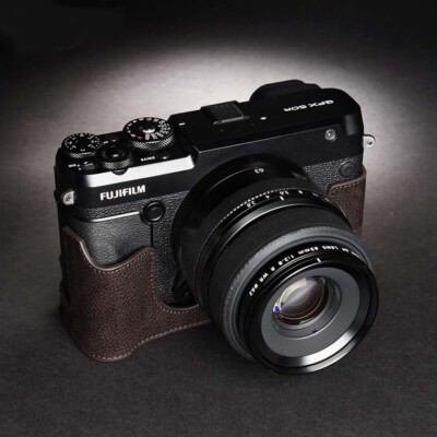 Handmade Genuine Leather Half Camera Case Cover Bag For Fujifilm GFX 50R