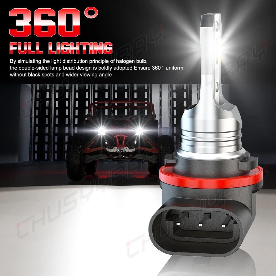 Par de bombillas LED de 3 pines para Honda Foreman Rubicon 500 Rancher 420 12v Foto 3 de 4