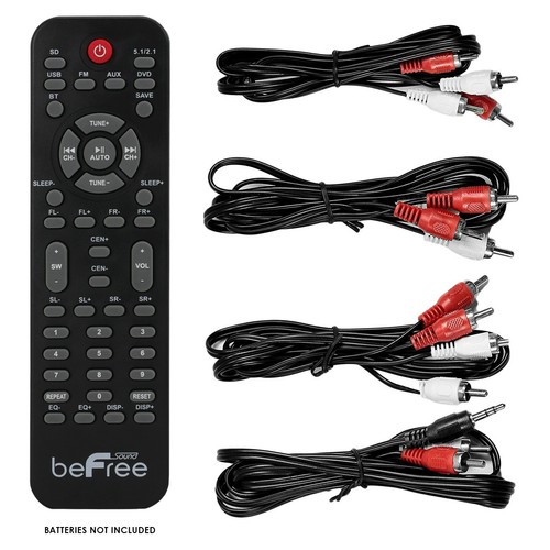 beFree BFS-600 5.1 Ch Surround Sound Speaker System Red w Remote USB BT - Picture 9 of 10