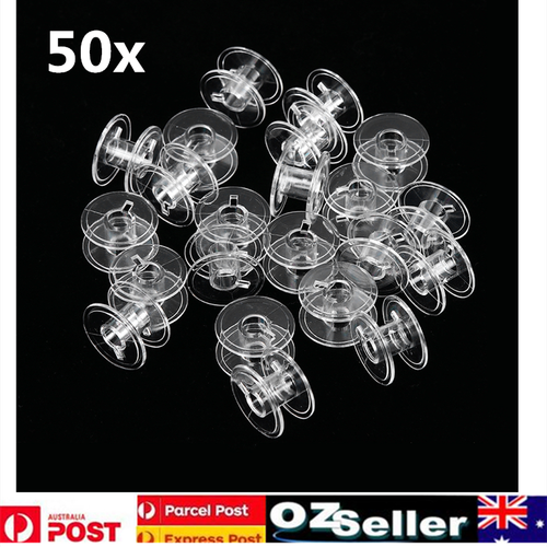 50 Empty Plastic Bobbins For Sewing Machines Janome Brother Elna Singer