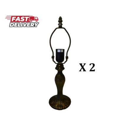2 x mittlere Tiffany Stil Lampe abstrakter Fuß nur Nachttischlampe für 10 Zoll