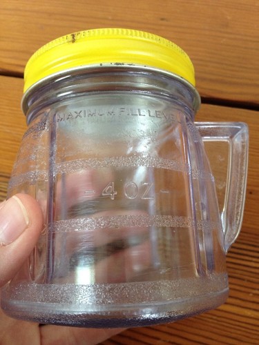 Vintage Oster Osterizer Mini Blend Store Clear Plastic Container Cup w/ Lid - Picture 4 of 6