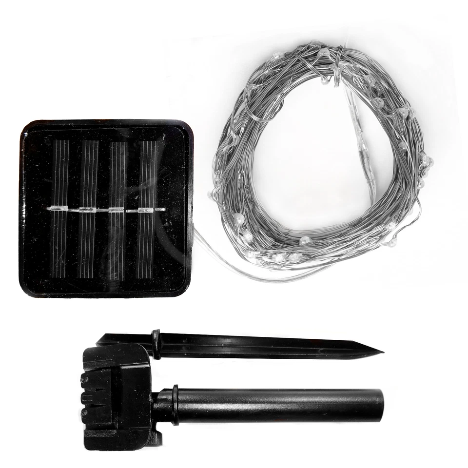 LED Solar Powered Fairy Lights- 33 Foot, 100 Micro LED , Multi Color , 8 Modes - Image 2 of 2