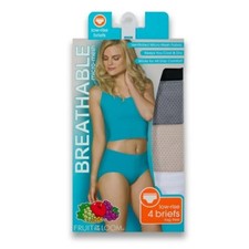 Fruit of the Loom  Women's Breathable Micro-Mesh Low-Rise Brief Panties - 4 Pack
