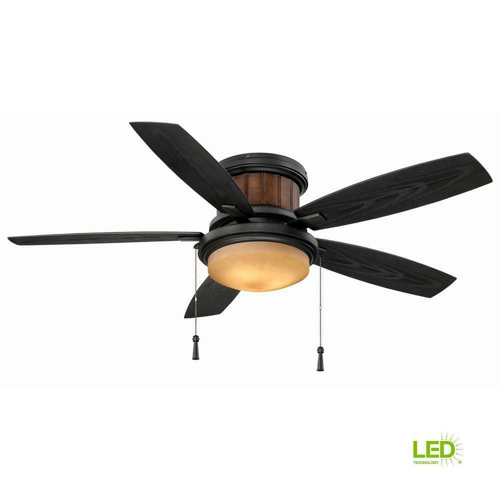 Ash 48 In Black Iron Indoor Outdoor Flush Mount Ceiling Fan