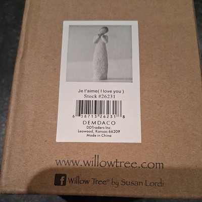 Willow Tree Je t'aime I Love You Figur Herz Susan Lordi Demdaco 8,5'' verpackt.