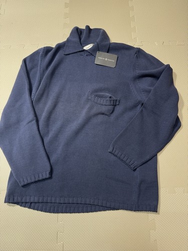 Massimo Osti, Vintage Massimo Osti Knit Sweater Blue Cotton Size L