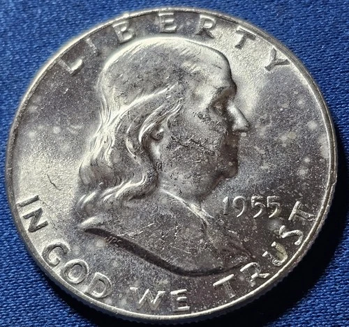 A 1955 Franklin Half Dollar BU Nice BOLD Bell Lines