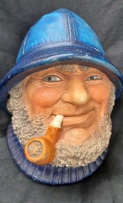 Vintage Legend Products oder Bossons ''Old Salt'' Fischer Wandfigur Kreidegeschirr