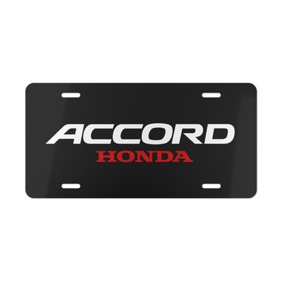 Honda Accord Car Front License Plate Tag Vanity Style   Auto Metal Aluminum