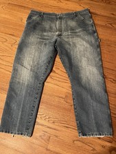 Wrangler Carpenter Jeans 42X30 Regular Fit Comfort Waistband Distressed GUC Work