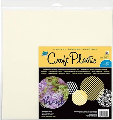 Grafix Opaque Craft Plastic   .010  12x12x0.010, White .010'' 