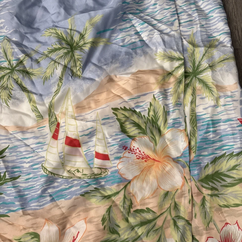 Maxi Falda Pearl Head Bay 100% Seda Estampado Hawaiano Envolvente Floral Multicolor Crucero Foto 3 de 4