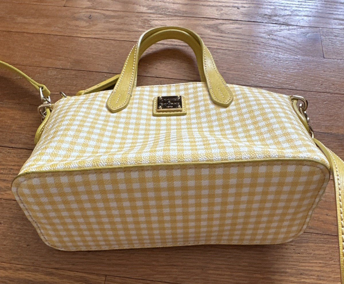 Dooney & Bourke Yellow Gingham Pattern Small Cros… - image 5