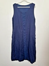 Cut Loose Linen Maxi Shift Dress Mixed Media Sleeveless Lagenlook Women's XL