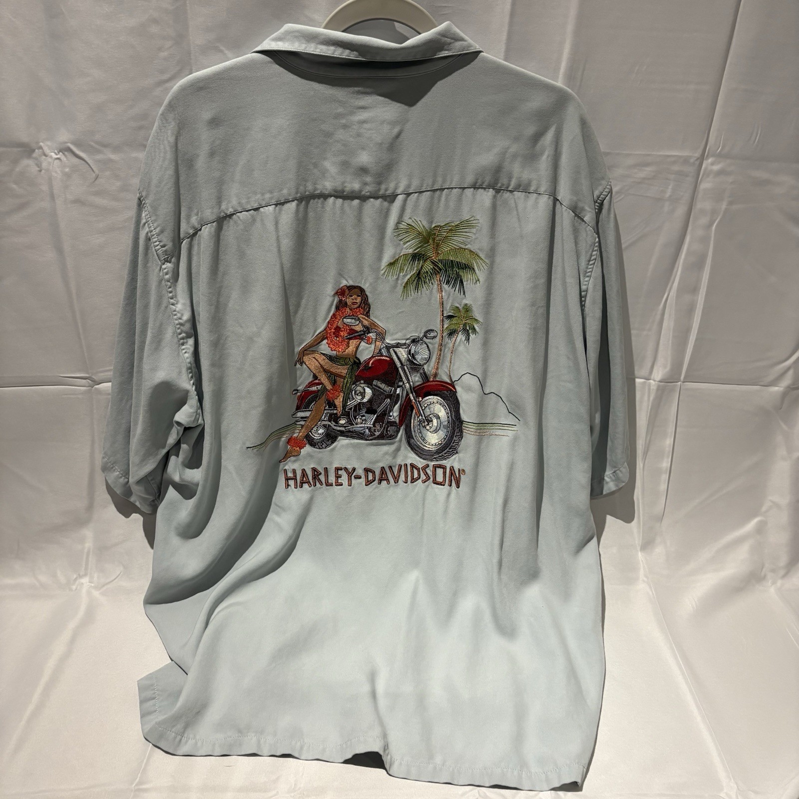 Harley Davidson Tori Richard Black Silk Embroidered S… - Gem