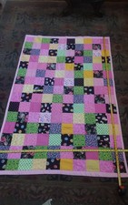 ANTIQUE ORIGINAL HANDMADE Patch Work QUILT 80 X 53 Inches See Pictures