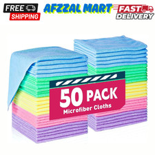 Microfiber Cleaning Cloth Set of 50 Towel Rag Car Polishing Detailing No-Scratch