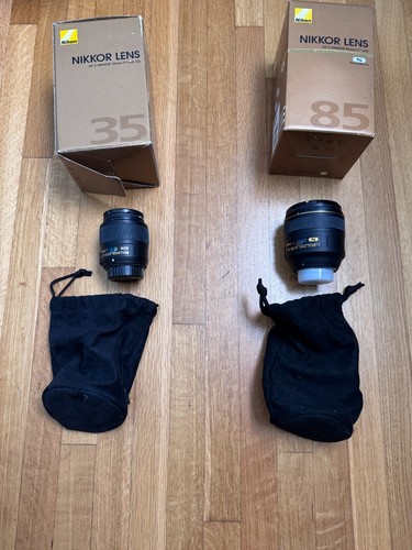 3 Nikon Lenses Lightly Used 85mm F 1.4 , 35mm f1.8, and 10-20 mm